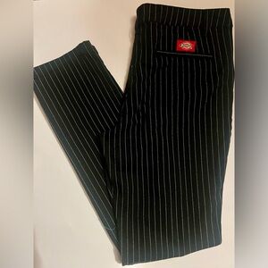 Dickies Black with White Pinstripes Juniors Pants Size 11, Cool Style, Fun